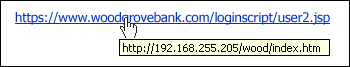 Phishing scams masked web address